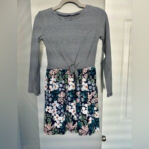 Carter's Navy Striped Top with Floral Skirt Dress